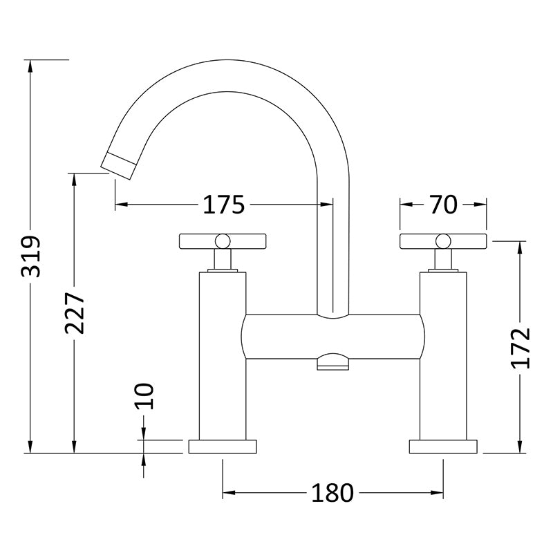 Hudson Reed Tec Crosshead Bath Filler (1 size, 3 colours) - Brand New Bathrooms