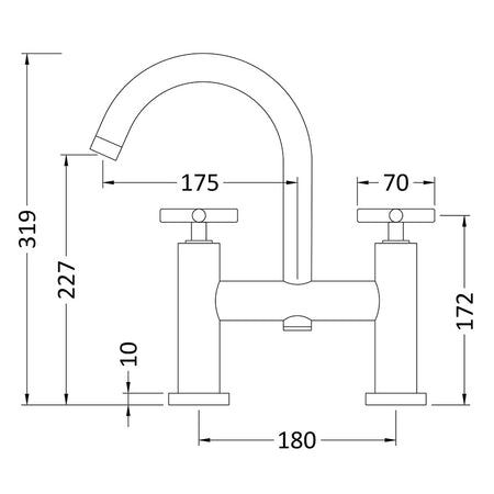 Hudson Reed Tec Crosshead Bath Filler (1 size, 3 colours) - Brand New Bathrooms
