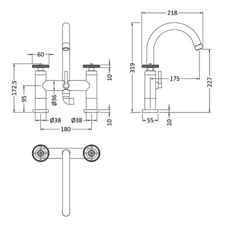 Hudson Reed Revolution Bath Shower Mixer (1 size, Chrome) - Brand New Bathrooms