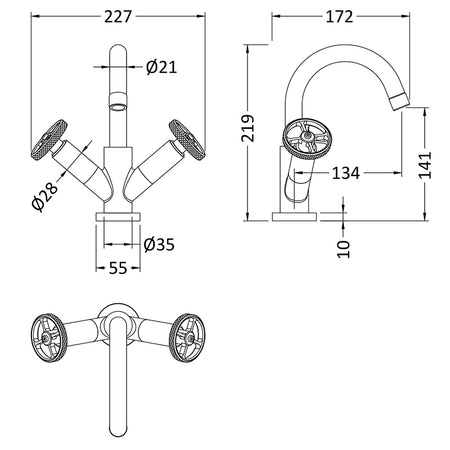 Hudson Reed Revolution Mono Basin Mixer (1 size, 3 colours) - Brand New Bathrooms