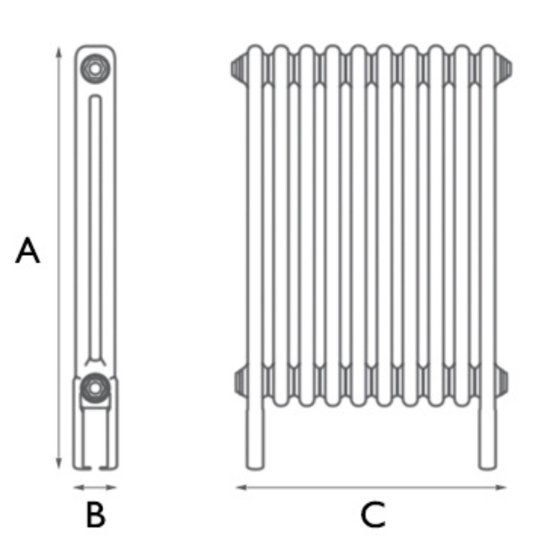 Carron Enderby 2 Column, 10 Section Steel Radiator (1 size) - Brand New Bathrooms