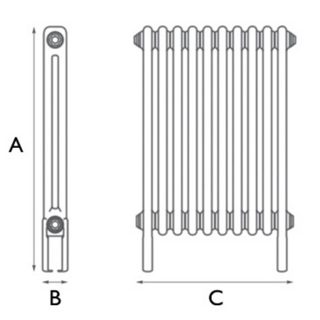 Carron Enderby 2 Column, 10 Section Steel Radiator (1 size) - Brand New Bathrooms