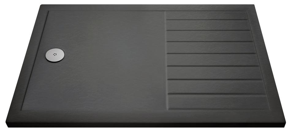 Nuie Rectangular Walk-In Slimline Shower Tray (5 sizes, Grey) - Brand New Bathrooms