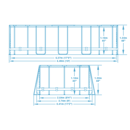 Bestway 18ft x 9ft x 48" Oval Steel Pro Max Above Ground Swimming Pool, Filter Pump & Accessories