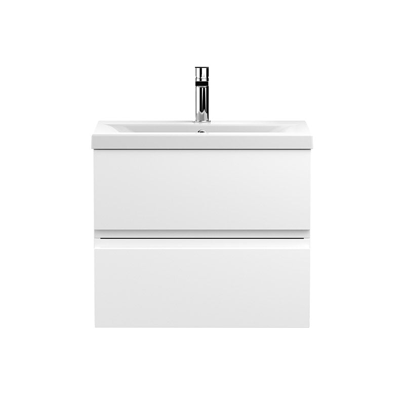 Hudson Reed Urban Wall Hung Double Drawer 600mm Vanity Unit with Mid-Edge Ceramic Basin (1 size, 5 colours) - Brand New Bathrooms