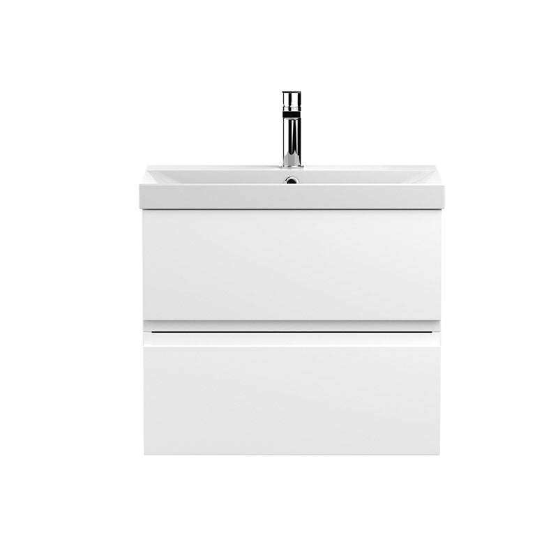 Hudson Reed Urban Wall Hung Double Drawer 600mm Vanity Unit & Thin-Edge Ceramic Basin (1 size, 5 colours) - Brand New Bathrooms