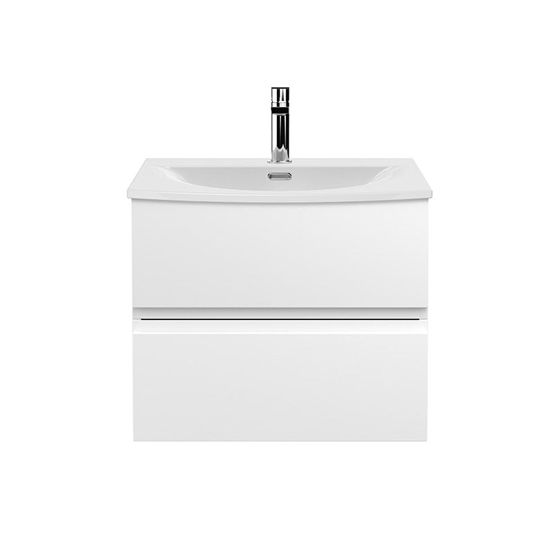 Hudson Reed Urban Wall Hung Double Drawer 600mm Vanity Unit & Curved Ceramic Basin (1 size, 5 colours) - Brand New Bathrooms