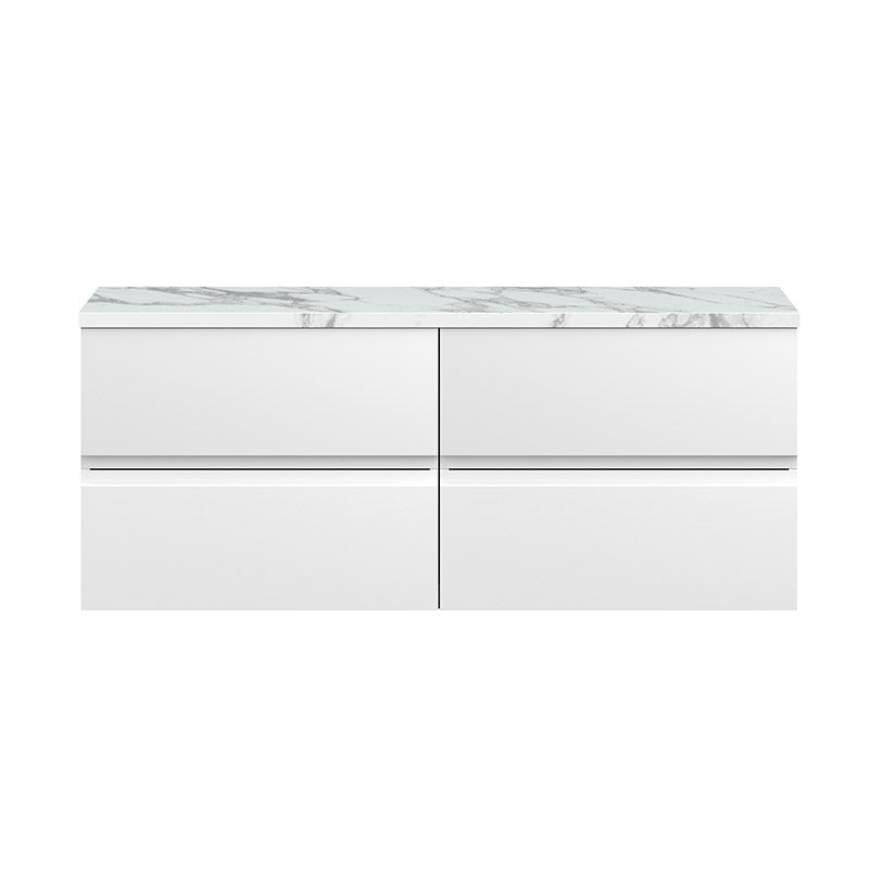 Hudson Reed Urban Wall Hung Four Drawer 1200mm Unit & Laminate Worktop (1 size, 5 colours) - Brand New Bathrooms