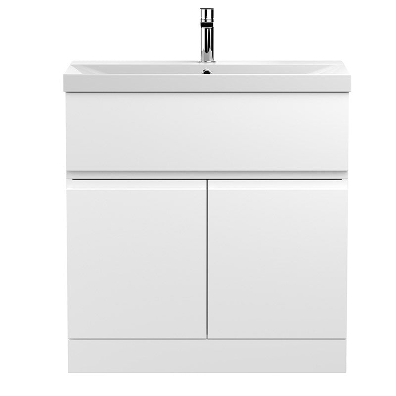 Hudson Reed Urban Floor Standing Double Door 800mm Vanity Unit with Thin-Edge Ceramic Basin (1 size, 5 colours) - Brand New Bathrooms