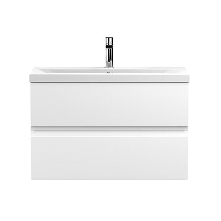 Hudson Reed Urban Wall Hung Double Drawer 800mm Vanity Unit with Mid-Edge Ceramic Basin (1 size, 5 colours) - Brand New Bathrooms
