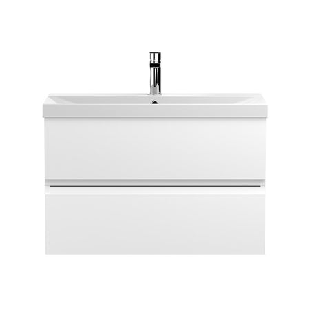 Hudson Reed Urban Wall Hung Double Drawer 800mm Vanity Unit with Thin-Edge Ceramic Basin (1 size, 5 colours) - Brand New Bathrooms