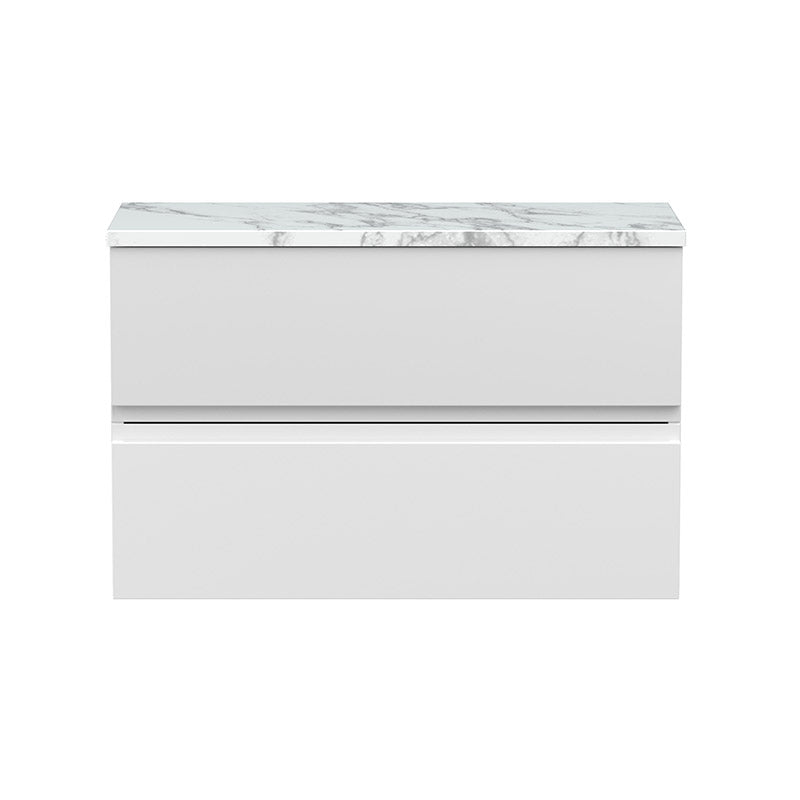 Hudson Reed Urban Wall Hung Double Drawer 800mm Unit & Laminate Worktop (1 size, 5 colours) - Brand New Bathrooms