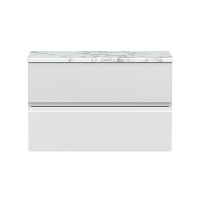 Hudson Reed Urban Wall Hung Double Drawer 800mm Unit & Laminate Worktop (1 size, 5 colours) - Brand New Bathrooms