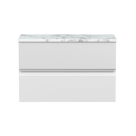 Hudson Reed Urban Wall Hung Double Drawer 800mm Unit & Laminate Worktop (1 size, 5 colours) - Brand New Bathrooms