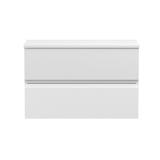 Hudson Reed Urban Wall Hung Double Drawer 800mm Vanity Unit with Matching Worktop (1 size, 5 colours) - Brand New Bathrooms
