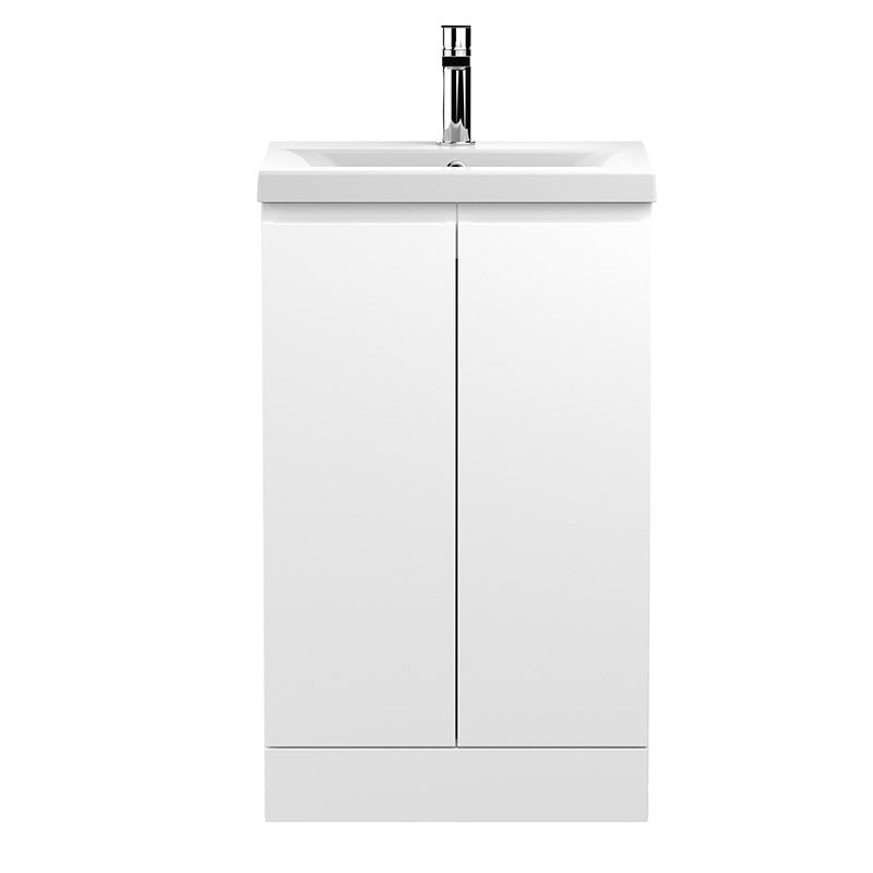 Hudson Reed Urban Floor Standing Double Door 500mm Vanity Unit with Mid-Edge Ceramic Basin (1 size, 5 colours) - Brand New Bathrooms