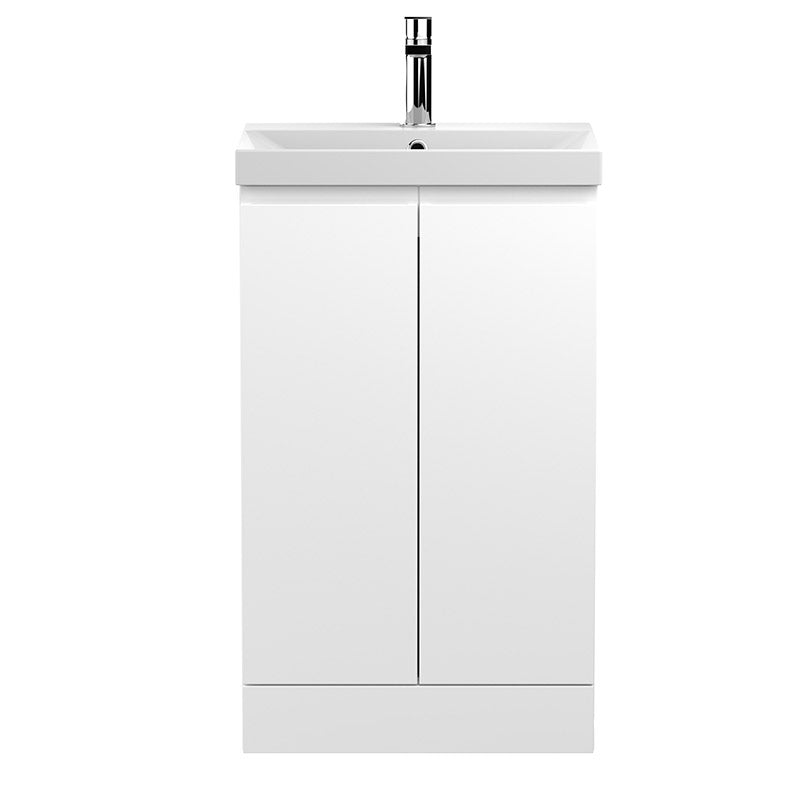 Hudson Reed Urban Floor Standing Double Door 500mm Vanity Unit with Thin-Edge Ceramic Basin (1 size, 5 colours) - Brand New Bathrooms