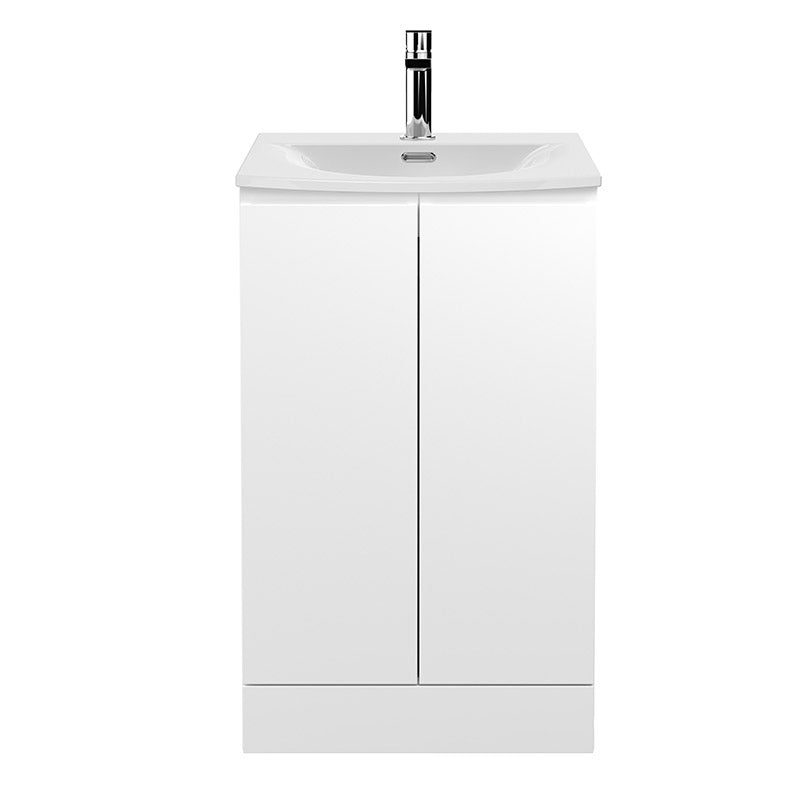 Hudson Reed Urban Floor Standing Double Door 500mm Vanity Unit & Curved Ceramic Basin (1 size, 5 colours) - Brand New Bathrooms