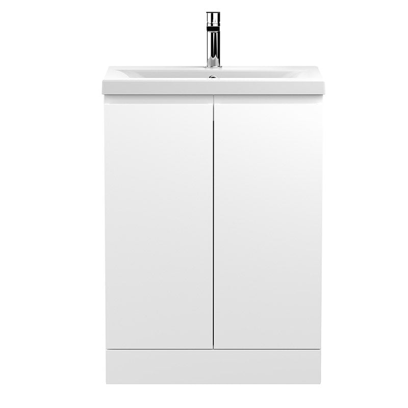 Hudson Reed Urban Floor Standing Double Door 600mm Vanity Unit & Mid-Edge Ceramic Basin (1 size, 5 colours) - Brand New Bathrooms