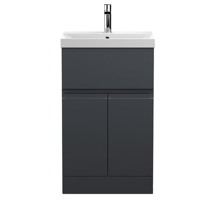 Hudson Reed Urban Floor Standing Double Door/Single Drawer 500mm Unit and Ceramic Thin-Edge Basin (1 size, 5 colours) - Brand New Bathrooms