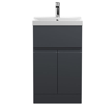Hudson Reed Urban Floor Standing Double Door/Single Drawer 500mm Unit and Ceramic Thin-Edge Basin (1 size, 5 colours) - Brand New Bathrooms