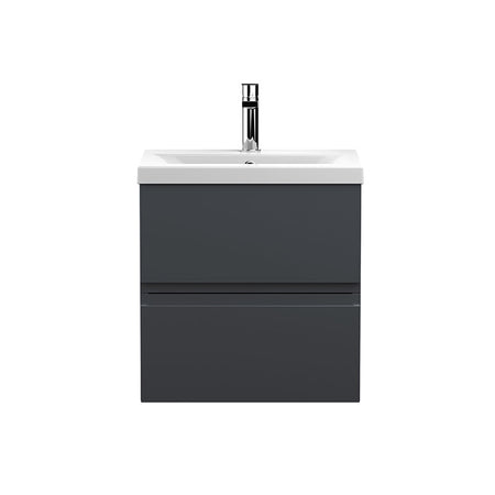 Hudson Reed Wall Hung Double Drawer 500mm Vanity Unit & Mid-Edge Ceramic Basin (1 size, 5 colours) - Brand New Bathrooms