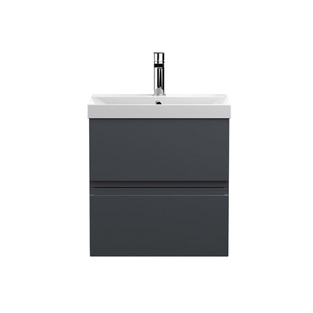 Hudson Reed Wall Hung Double Drawer 500mm Vanity Unit & Thin-Edge Ceramic Basin (1 size, 5 colours) - Brand New Bathrooms