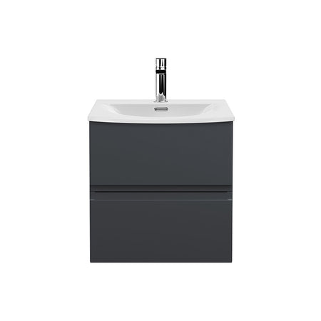 Hudson Reed Wall Hung Double Drawer 500mm Vanity Unit & Curved Ceramic Basin (1 size, 5 colours) - Brand New Bathrooms