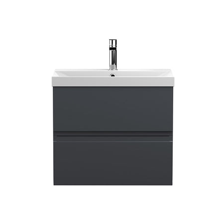 Hudson Reed Urban Wall Hung Double Drawer 600mm Vanity Unit & Thin-Edge Ceramic Basin (1 size, 5 colours) - Brand New Bathrooms