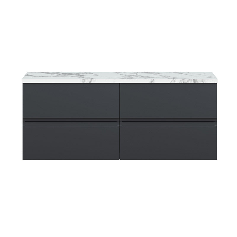 Hudson Reed Urban Wall Hung Four Drawer 1200mm Unit & Laminate Worktop (1 size, 5 colours) - Brand New Bathrooms