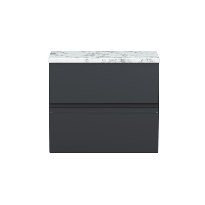 Hudson Reed Urban Wall Hung Double Drawer 600mm Unit & Laminate Worktop (1 size, 5 colours) - Brand New Bathrooms