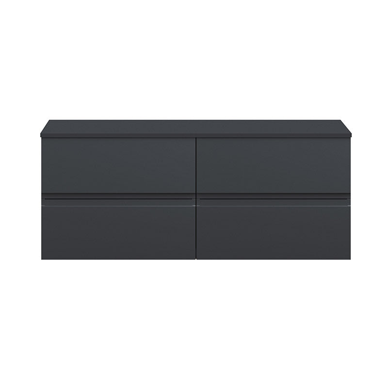 Hudson Reed Urban Wall Hung Four Drawer 1200mm Unit & Matching Worktop (1 size, 5 colours) - Brand New Bathrooms