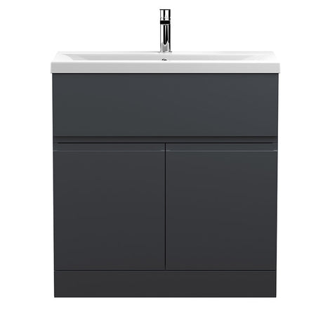 Hudson Reed Urban Floor Standing Double Door Single Drawer 800mm Vanity Unit with Ceramic Mid-Edge Basin (1 size, 5 colours) - Brand New Bathrooms