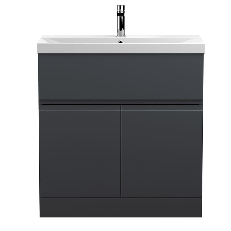 Hudson Reed Urban Floor Standing Double Door 800mm Vanity Unit with Thin-Edge Ceramic Basin (1 size, 5 colours) - Brand New Bathrooms