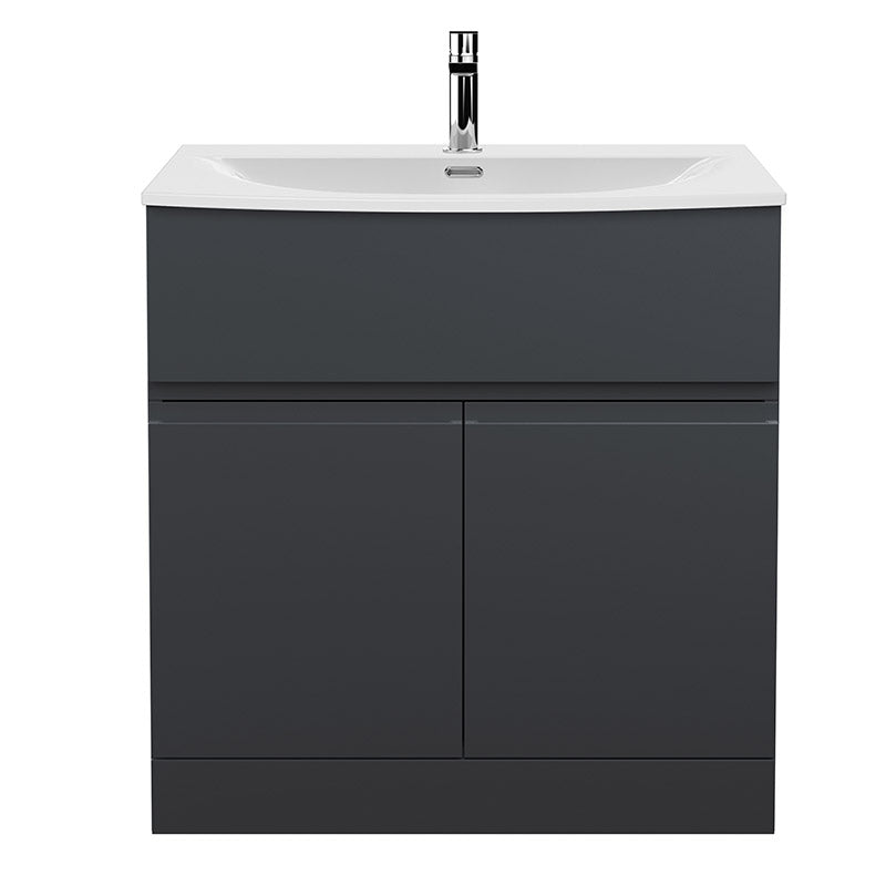 Hudson Reed Urban Floor Standing Double Door 800mm Vanity Unit with Curved Ceramic Basin (1 size, 5 colours) - Brand New Bathrooms