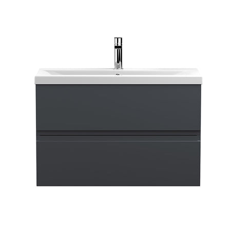 Hudson Reed Urban Wall Hung Double Drawer 800mm Vanity Unit with Mid-Edge Ceramic Basin (1 size, 5 colours) - Brand New Bathrooms