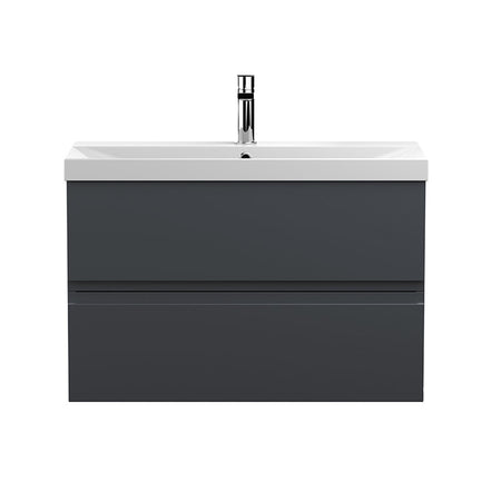 Hudson Reed Urban Wall Hung Double Drawer 800mm Vanity Unit with Thin-Edge Ceramic Basin (1 size, 5 colours) - Brand New Bathrooms