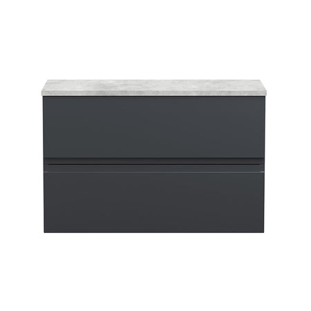 Hudson Reed Urban Wall Hung Double Drawer 800mm Vanity Unit with Bellato Grey Worktop (1 size, 5 colours) - Brand New Bathrooms
