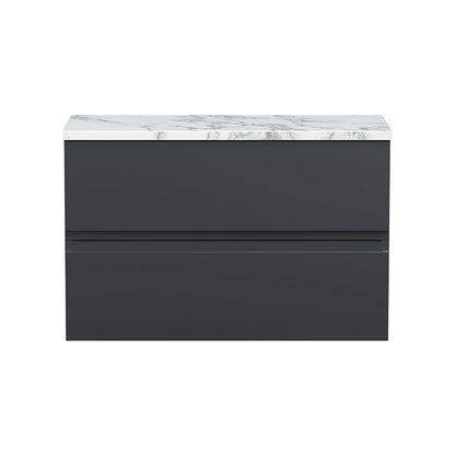 Hudson Reed Urban Wall Hung Double Drawer 800mm Unit & Laminate Worktop (1 size, 5 colours) - Brand New Bathrooms