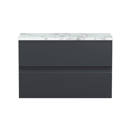 Hudson Reed Urban Wall Hung Double Drawer 800mm Unit & Laminate Worktop (1 size, 5 colours) - Brand New Bathrooms