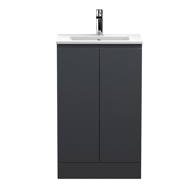 Hudson Reed Urban Floor Standing Double Door 500mm Vanity Unit with Minimalist Ceramic Basin (1 size, 5 colours) - Brand New Bathrooms