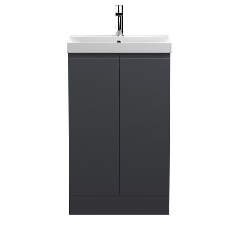 Hudson Reed Urban Floor Standing Double Door 500mm Vanity Unit with Thin-Edge Ceramic Basin (1 size, 5 colours) - Brand New Bathrooms