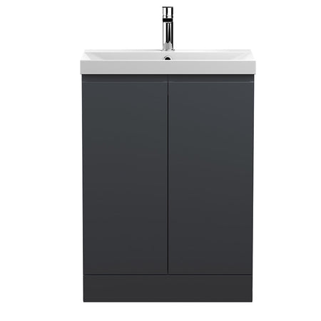 Hudson Reed Urban Floor Standing Double Door 600mm Vanity Unit & Thin-Edge Ceramic Basin (1 size, 5 colours) - Brand New Bathrooms