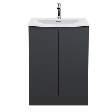 Hudson Reed Urban Floor Standing Double Door 600mm Vanity Unit & Curved Ceramic Basin (1 size, 5 colours) - Brand New Bathrooms
