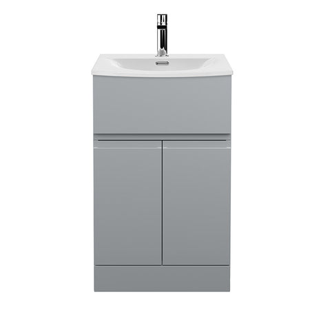 Hudson Reed Urban Floor Standing Double Door/Single Drawer 500mm Unit and Curved Ceramic Basin (1 size, 5 colours) - Brand New Bathrooms