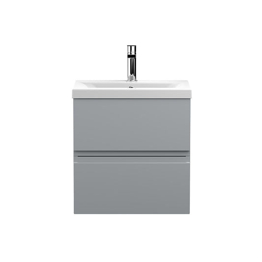Hudson Reed Wall Hung Double Drawer 500mm Vanity Unit & Mid-Edge Ceramic Basin (1 size, 5 colours) - Brand New Bathrooms