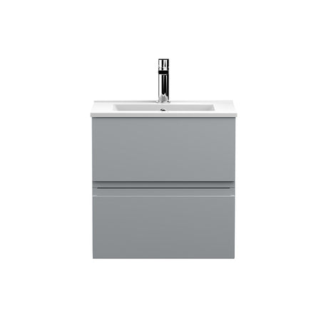 Hudson Reed Wall Hung Double Drawer 500mm Vanity Unit & Ceramic Minimalist Basin (1 size, 5 colours) - Brand New Bathrooms