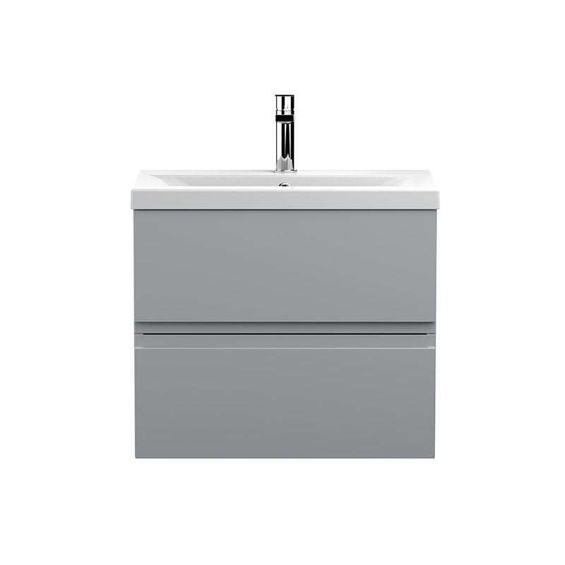 Hudson Reed Urban Wall Hung Double Drawer 600mm Vanity Unit with Mid-Edge Ceramic Basin (1 size, 5 colours) - Brand New Bathrooms