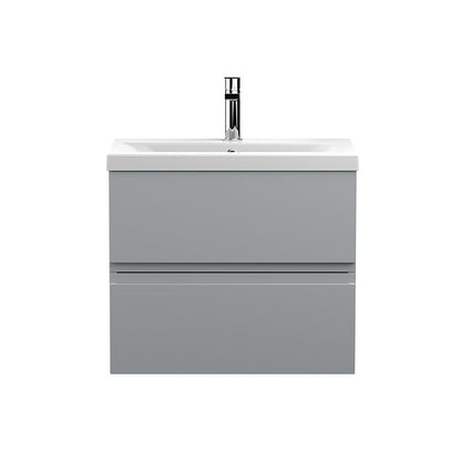 Hudson Reed Urban Wall Hung Double Drawer 600mm Vanity Unit with Mid-Edge Ceramic Basin (1 size, 5 colours) - Brand New Bathrooms