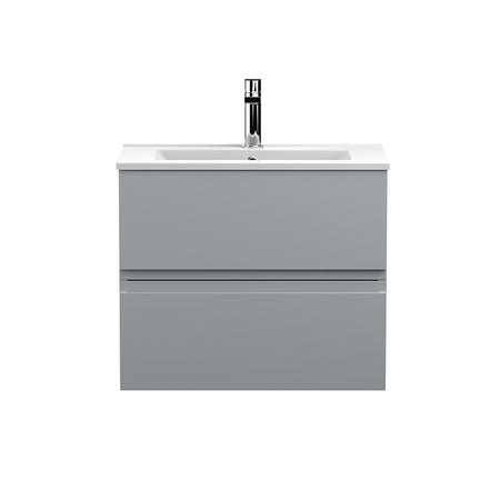Hudson Reed Urban Wall Hung Double Drawer 600mm Vanity Unit & Minimalist Ceramic Basin (1 size, 5 colours) - Brand New Bathrooms